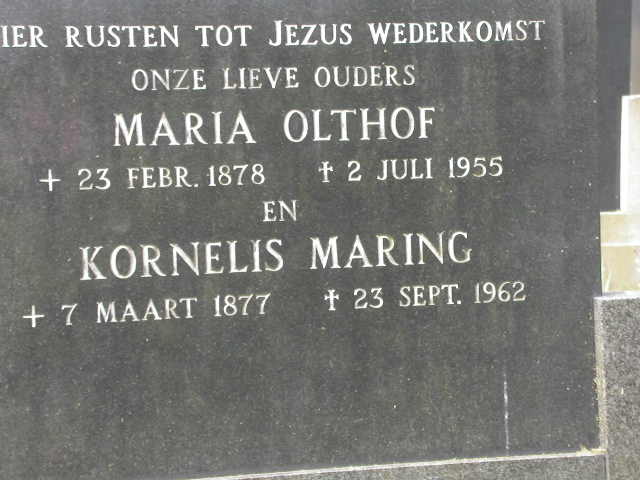 grafsteen van kornelis maring en maria olthof.